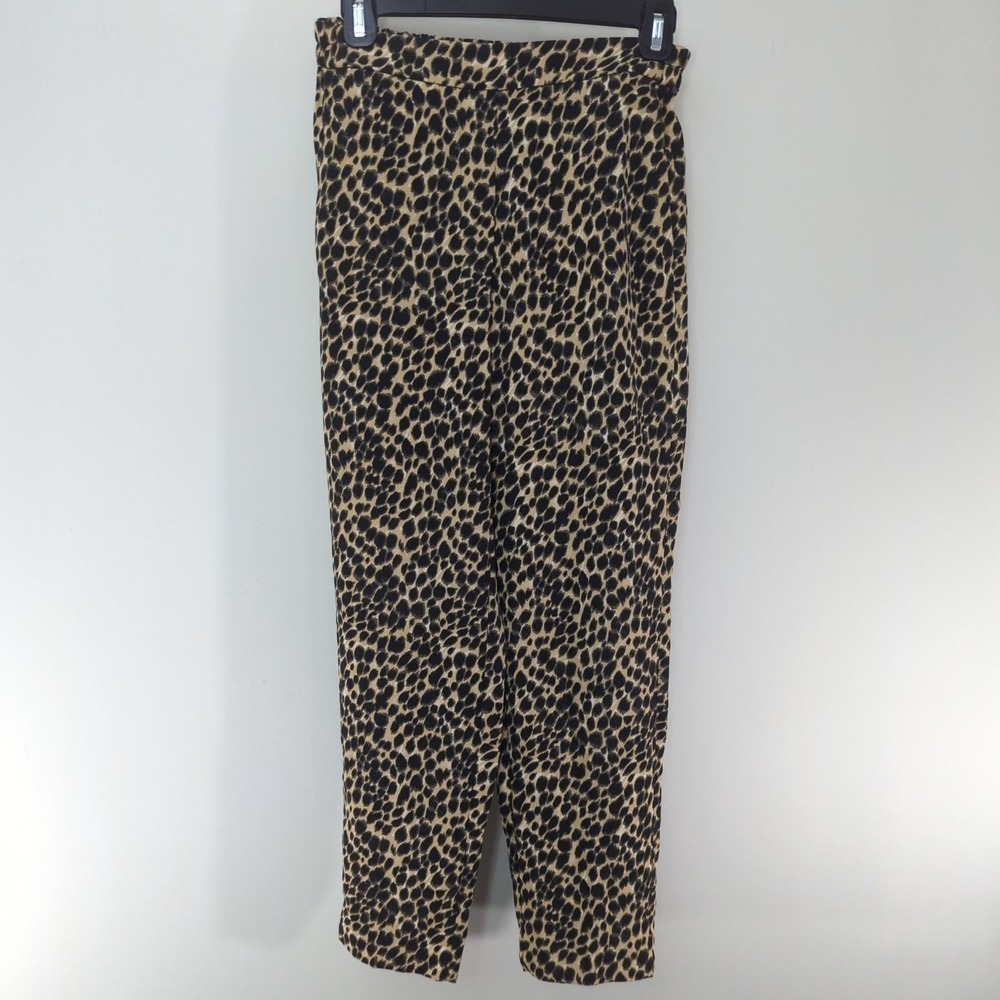J. Crew Jamie Pants Leopard Print Pull on High‎ Waisted Sz.0